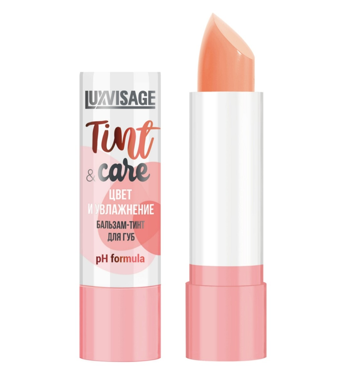 LuxVisage Бальзам-тинт для губ LUXVISAGE Tint & care pH formula цвет и увлажнение тон 02 3,9г, Lux Visage