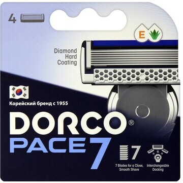 DORCO PACE7 4'S сменные кассеты с 7лезви