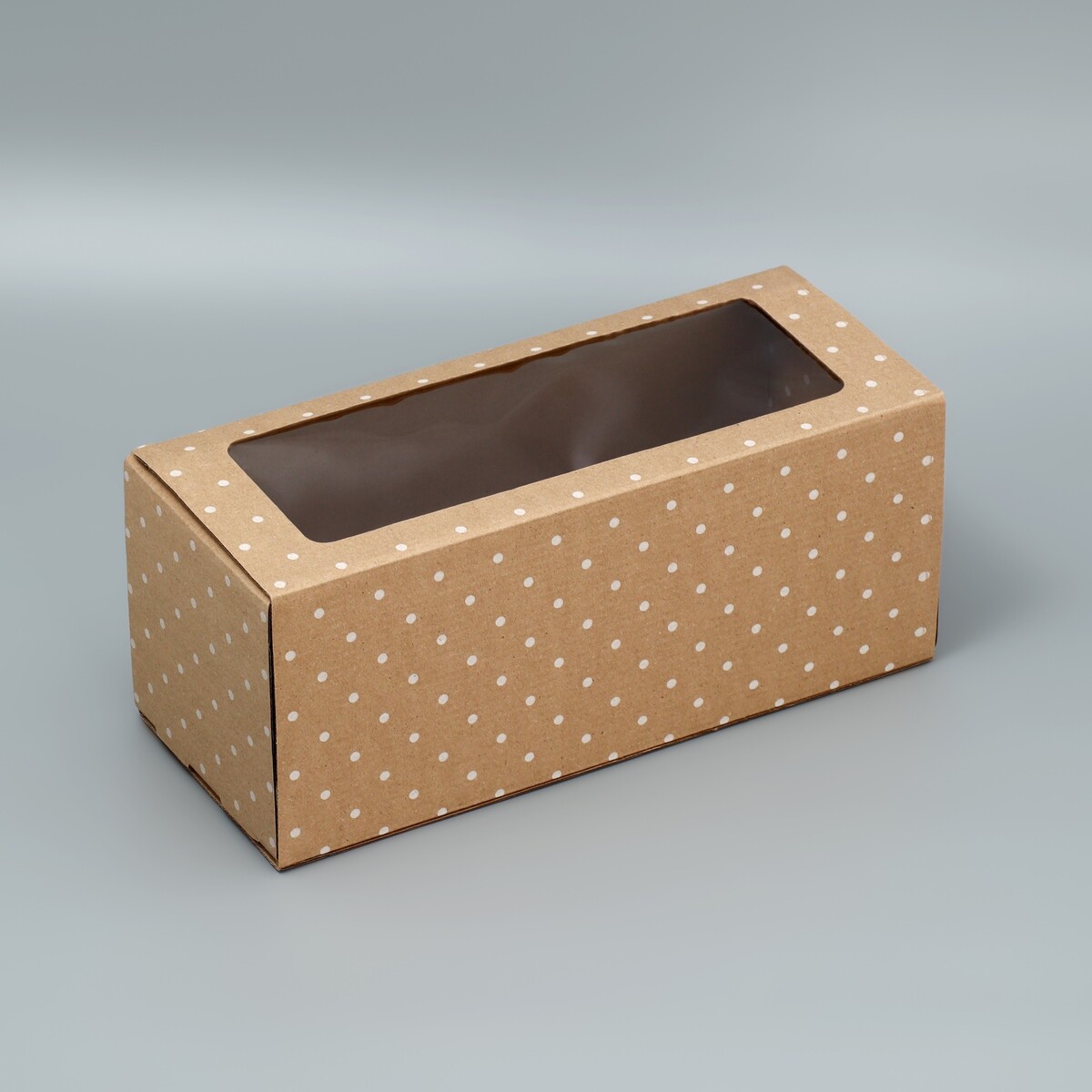 Коробка подарочная складная с pvc-окном, упаковка, коробка складная с окном под рулет голубая 26 х 10 х 8 см