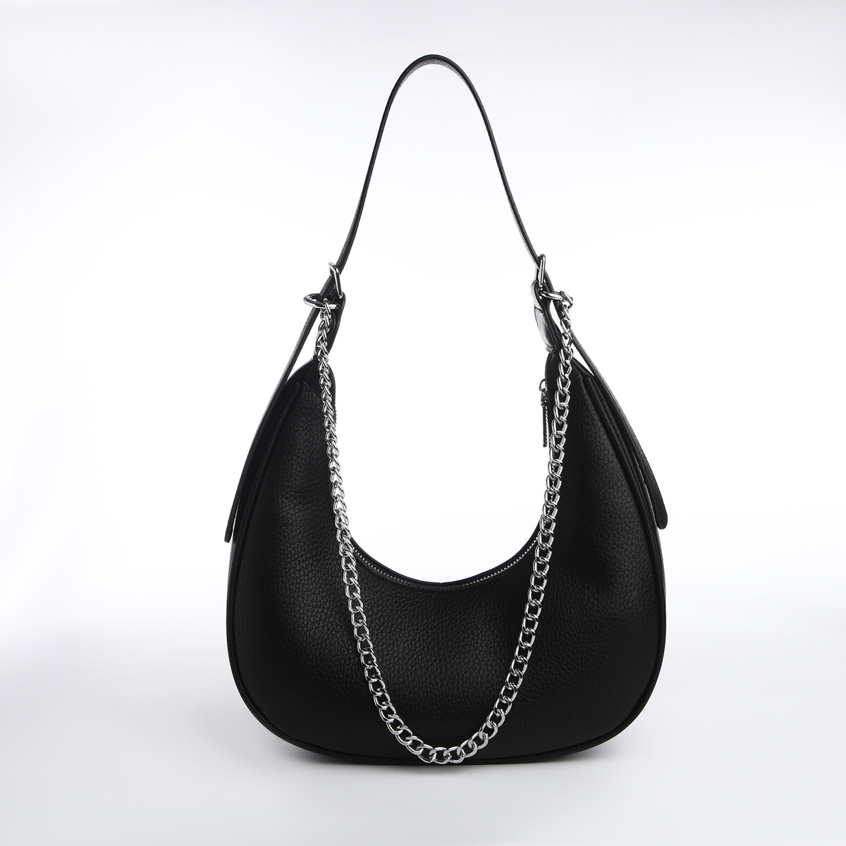 Сумка женская хобо на молнии textura, средний размер, цвет черный сумка женская textura мессенджер средний размер белый