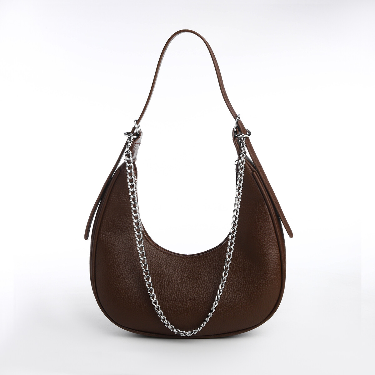 Сумка женская хобо на молнии textura, средний размер, цвет коричневый сумка в роддом с карманом коричневый