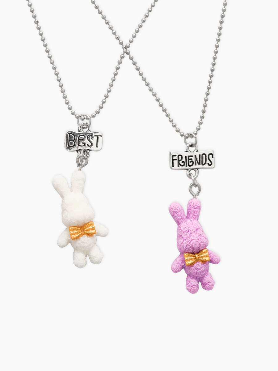 

Кулоны парные на цепочке, Белый;розовый