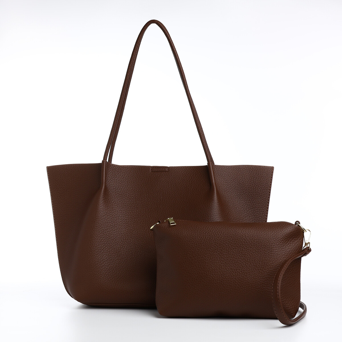 Сумка женская шопер на магните, цвет темно-коричневый сумка шопер на молнии коричневый