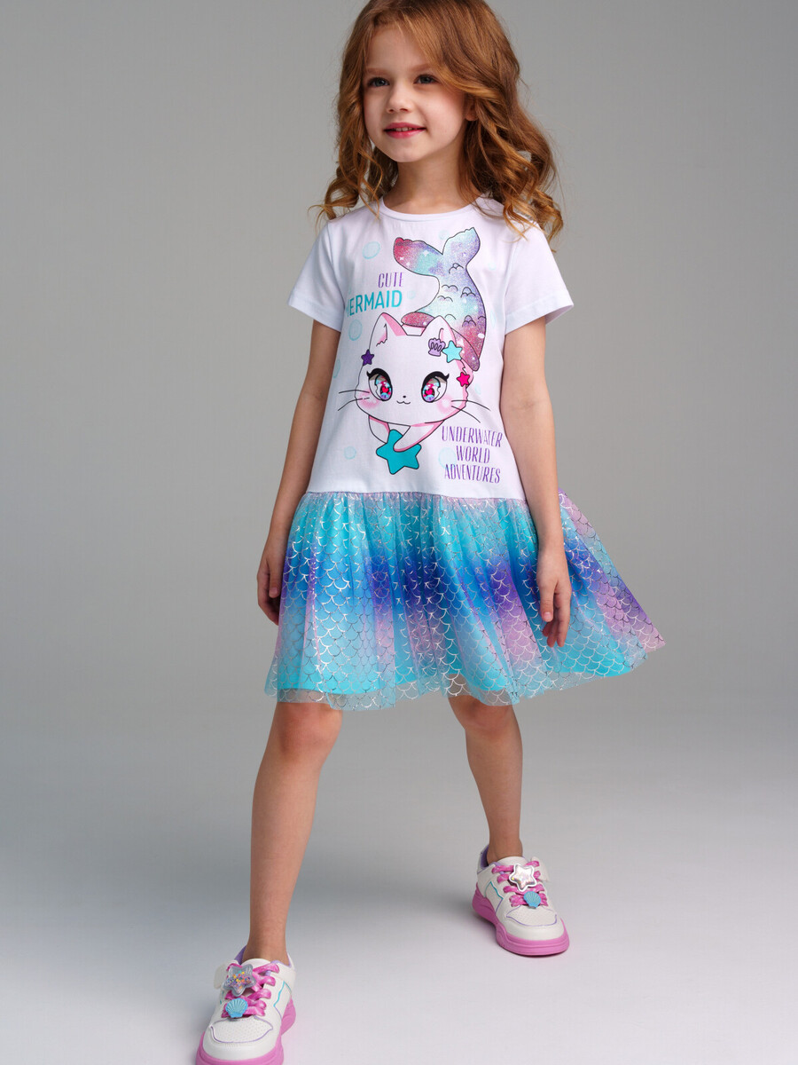 Платье трикотажное трикотажное платье с длинными рукавами для девочек