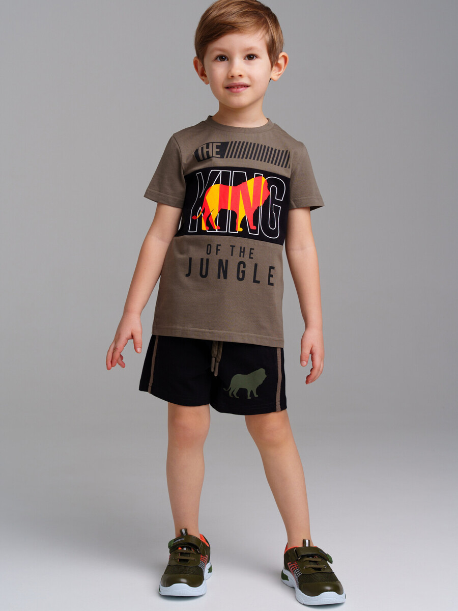Комплект трикотажный фуфайка футболка шорты пояс классический комплект для мальчиков фуфайка футболка трикотажная шорты текстильные