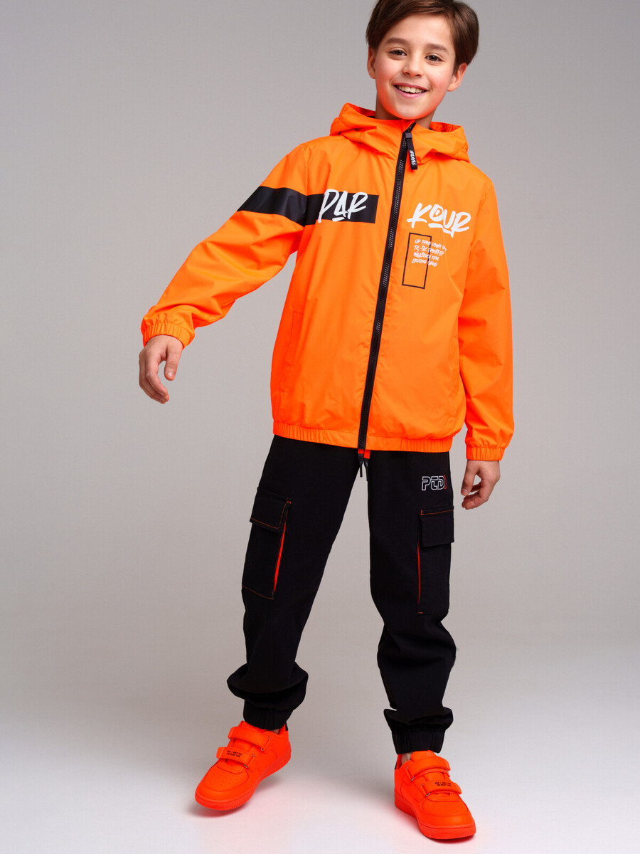 Куртка PLAYTODAY, размер рост 128 см, цвет оранжевый
