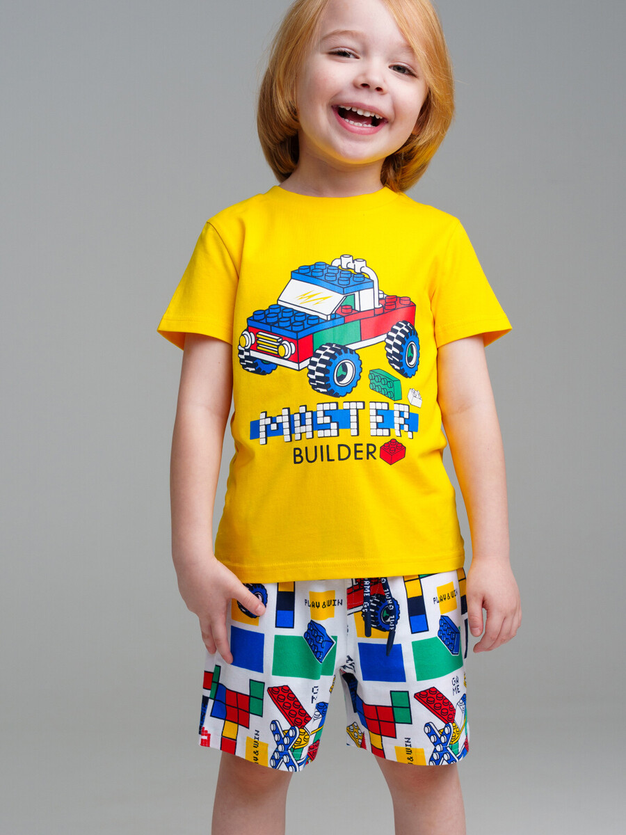 Комплект трикотажный фуфайка футболка шорты пояс комплект playtoday трикотажный для мальчиков футболка шорты желтый