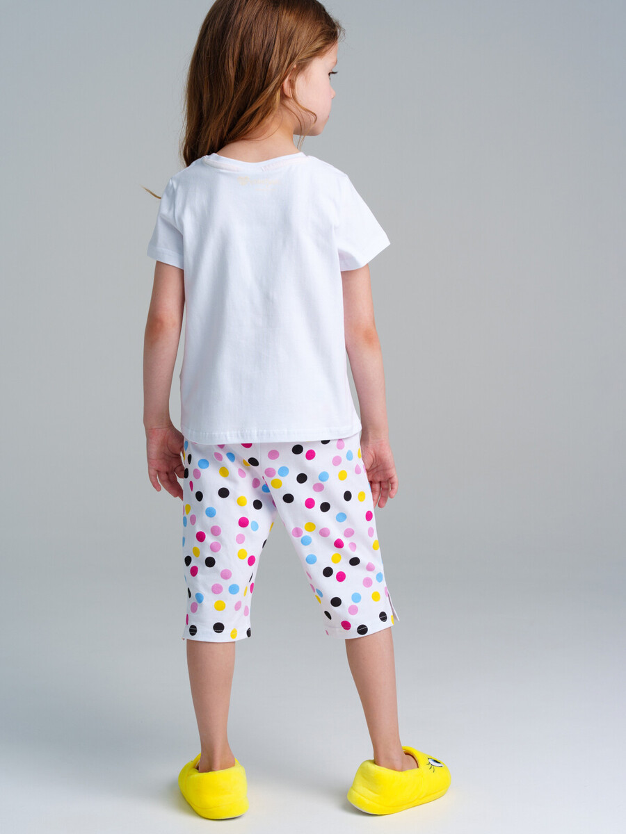 Комплект трикотажный фуфайка футболка брюки пижама пояс PLAYTODAY, размер рост 98 см, цвет белый 09748579 - фото 4