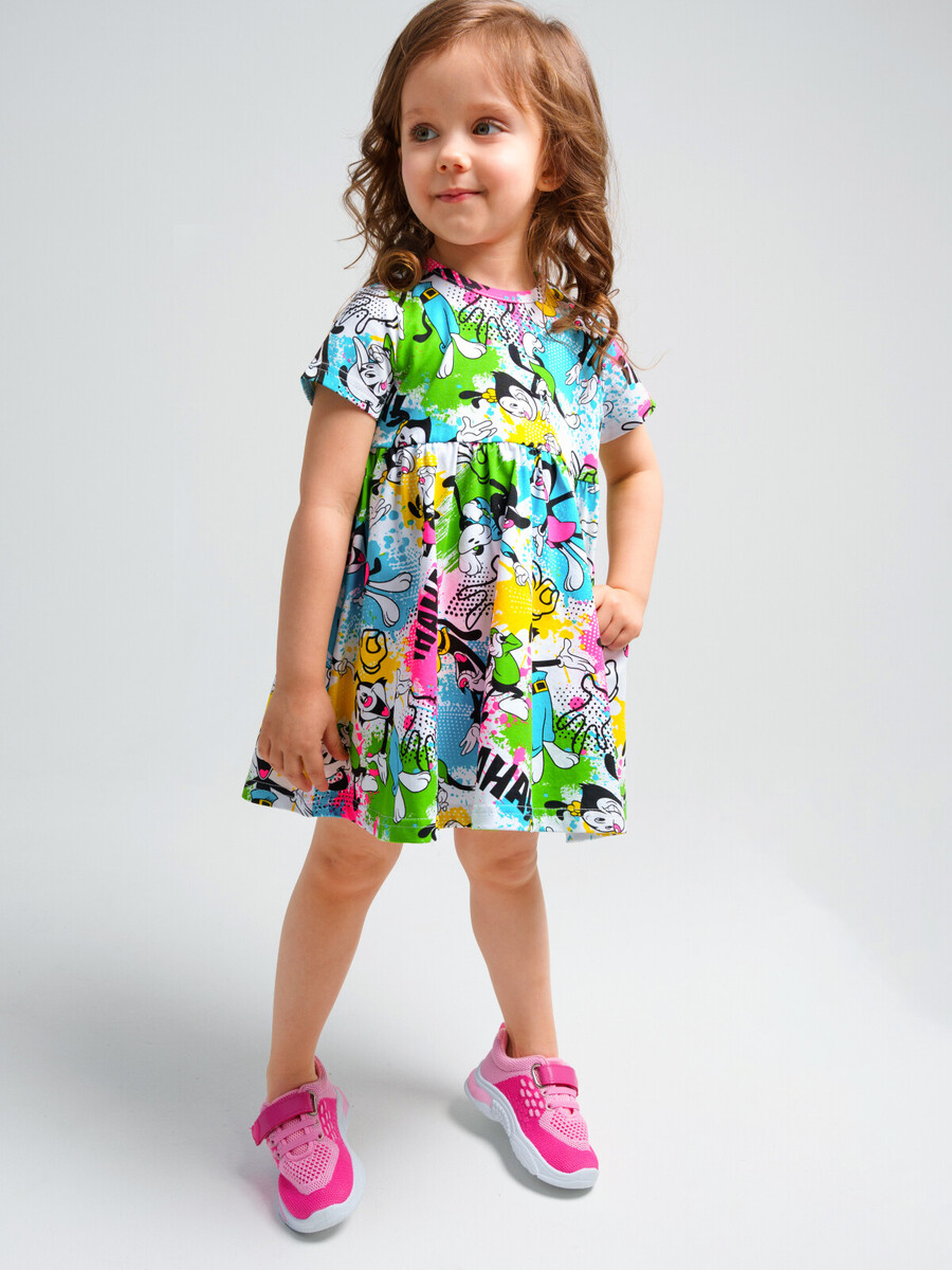 Платье трикотажное PLAYTODAY, размер рост 80 см, цвет разноцветный