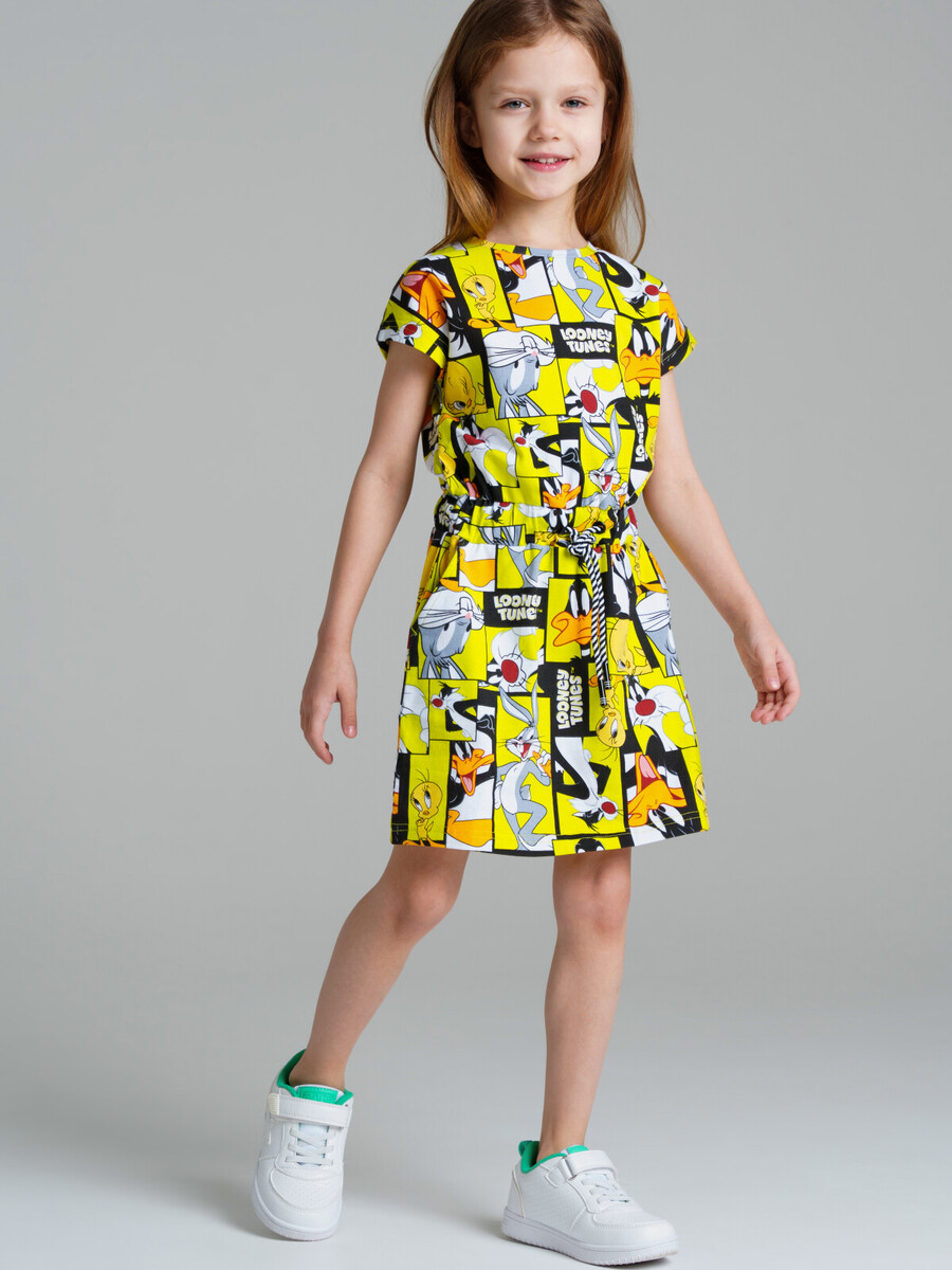 Платье трикотажное PLAYTODAY, размер рост 98 см, цвет разноцветный