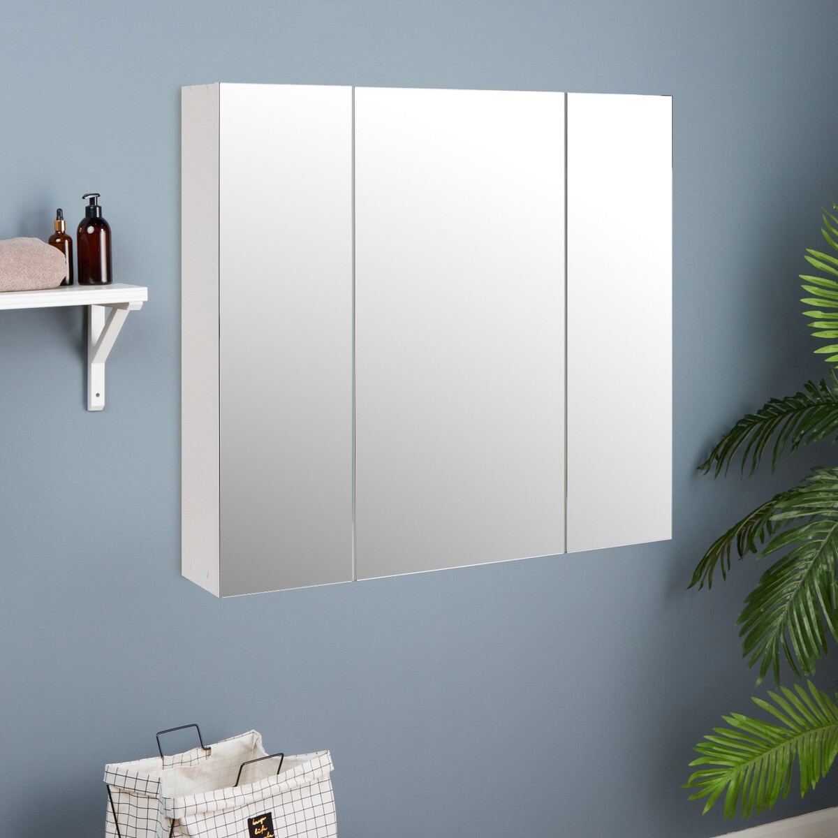 Зеркало-шкаф для ванной комнаты, 75 х 15 х 70 см No brand, цвет белый