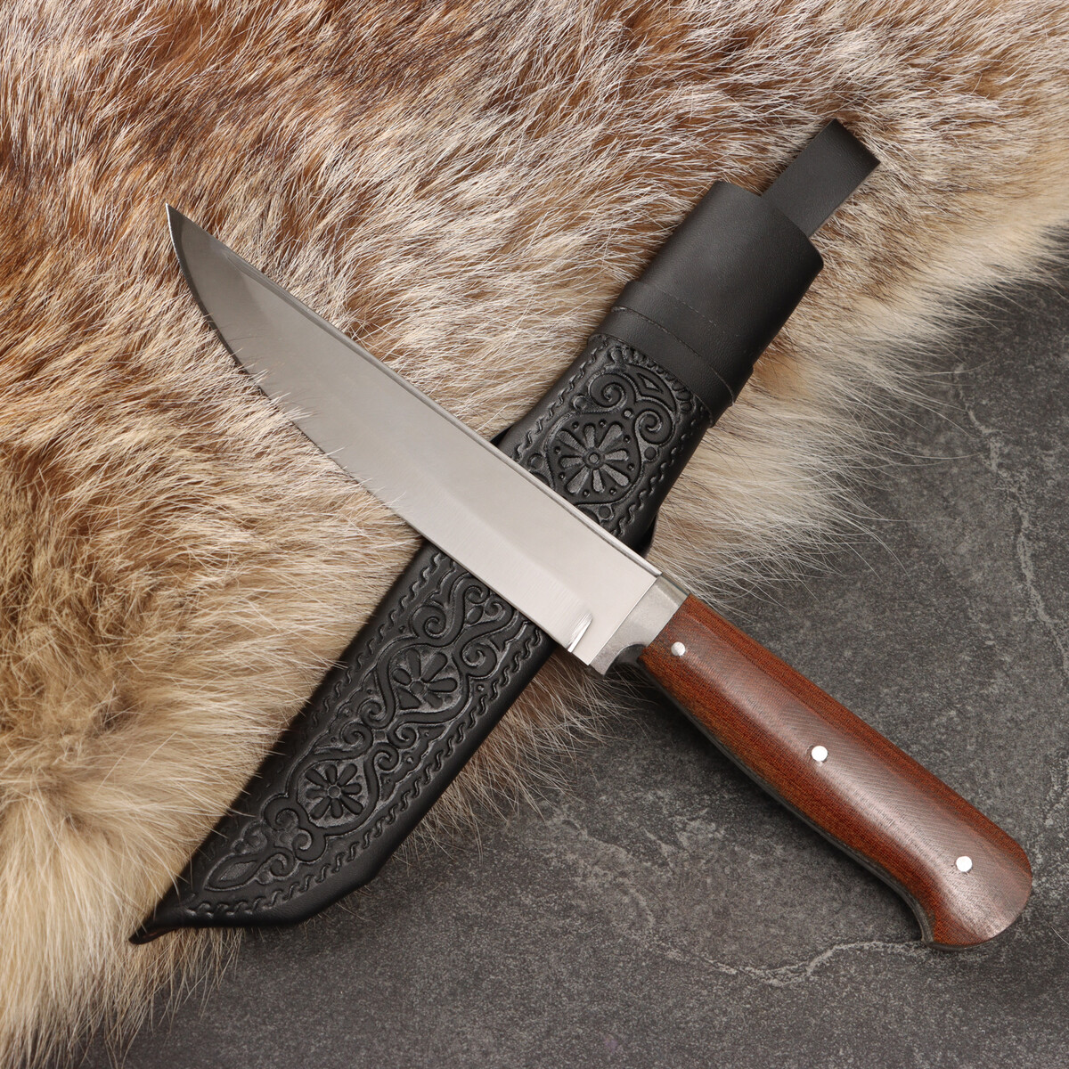 Нож корд куруш - малый, текстолит, гюльбанд олово, 95х18 (13-14см) Шафран