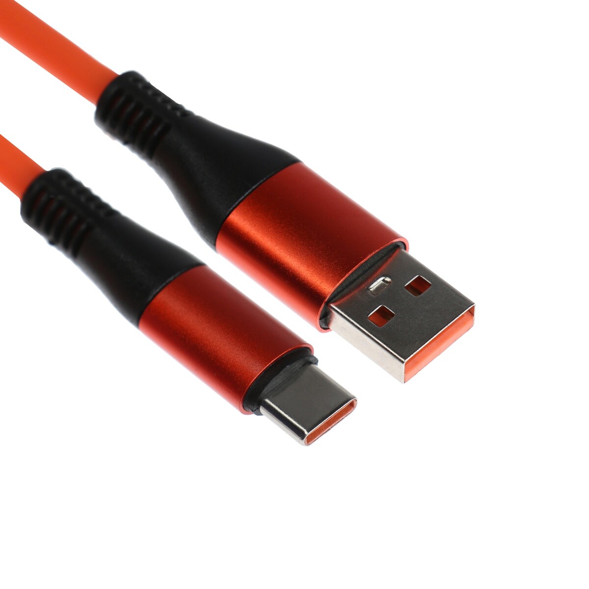 Кабель type-c - usb, 5 a, оплетка tpe, утолщенный, 1 метр, оранжевый зарядный кабель aura tpc uc4r type c в полиэстеровой оболочке красный 1 2 метр