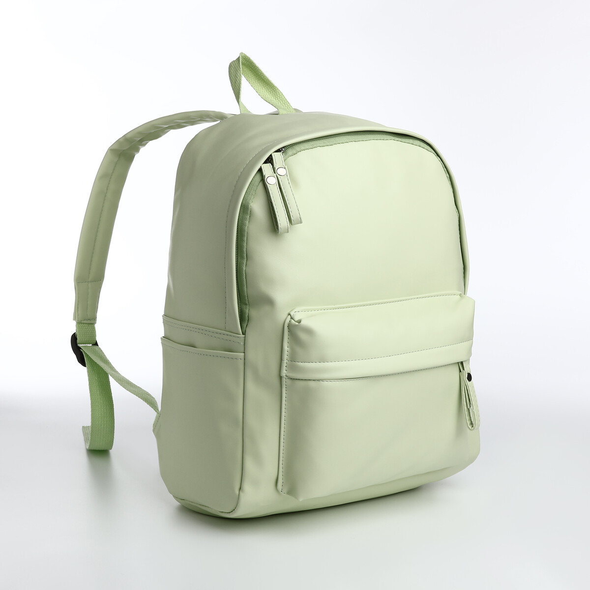 Рюкзак молодежный на молнии, 4 кармана, цвет зеленый