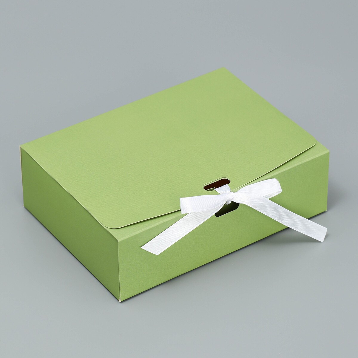 Коробка подарочная складная, упаковка, упаковка под 4 капкейка с окном зеленая 16 х 16 х 10 см
