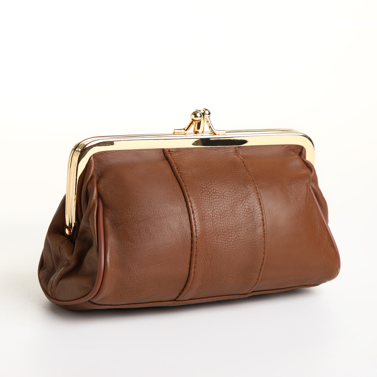 Косметичка на фермуаре, 3 отдела, наружный карман, цвет коричневый рюкзак школьный из текстиля на молнии наружный карман коричневый