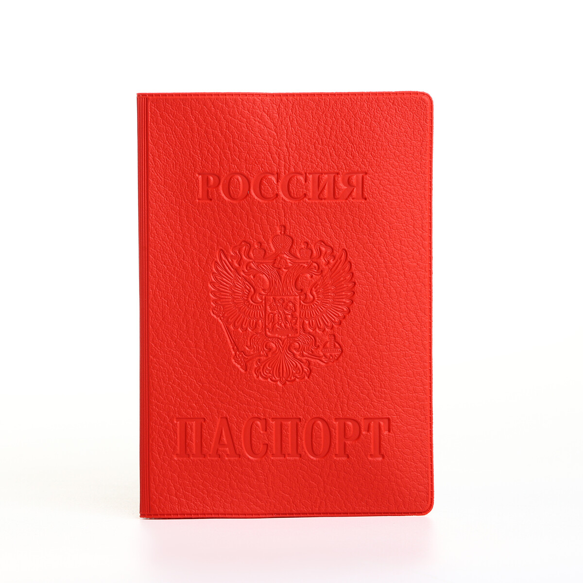 Обложка для паспорта, герб, 9,5*0,5*13,5 см, конгрев, винилл 4007, красный No brand