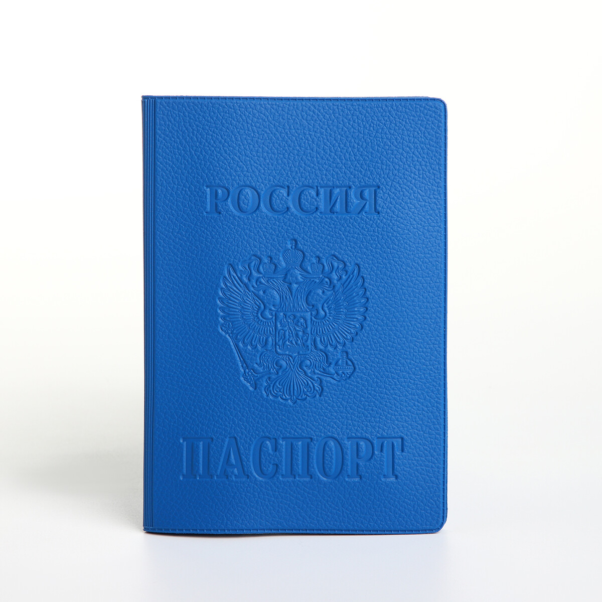 Обложка для паспорта, герб, 9,5*0,5*13,5 см, конгрев, винилл 4005, синий No brand