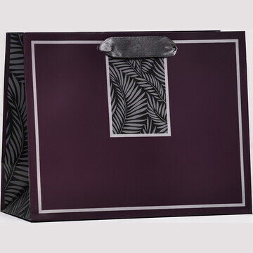 Пакет подарочный темно-фиолетовый, 23 х 