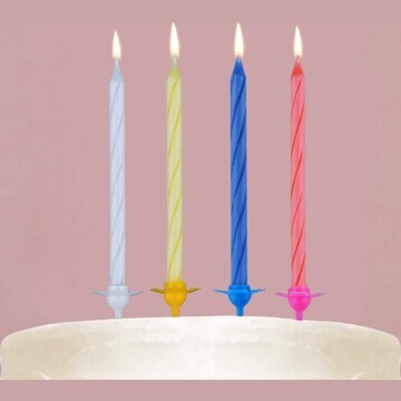 Свечи для торта, разноцветные, 24 шт., 7