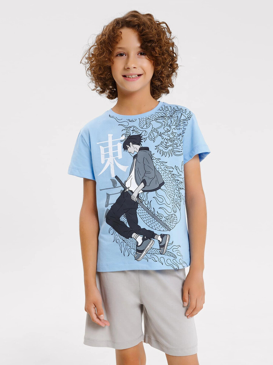 Комплект для мальчиков (футболка, шорты) рубашка с короткими рукавами для мальчиков