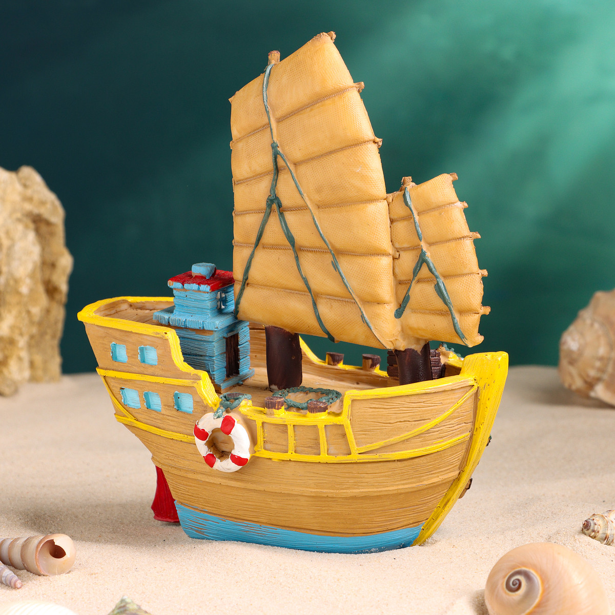 

Сувенирная модель корабля, Бежевый;разноцветный