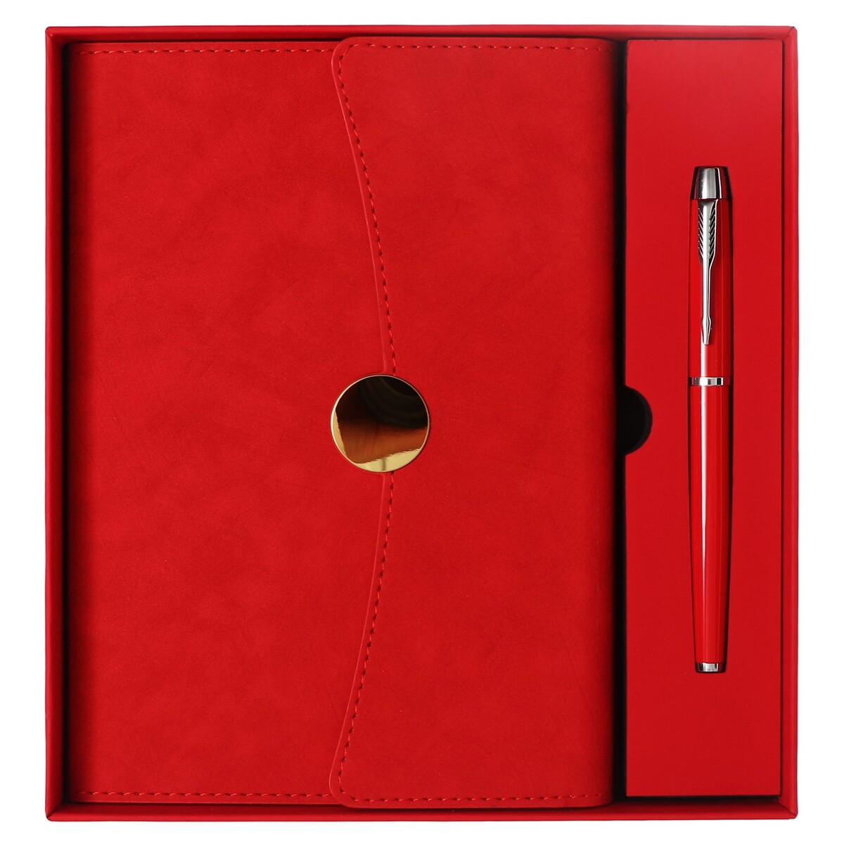 Органайзер на кольцах а6+, 80 листов, кожзам, c клапаном, линия, с ручкой, в подарочной коробке, красный косметичка органайзер на молниях красный