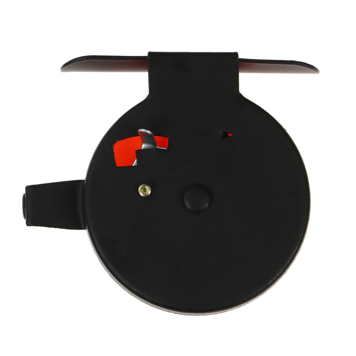 Катушка инерционная, металл пластик, диаметр 5 см, направляющая лески, черно-оранжевый, 601d No brand, цвет черный 010293733 - фото 5
