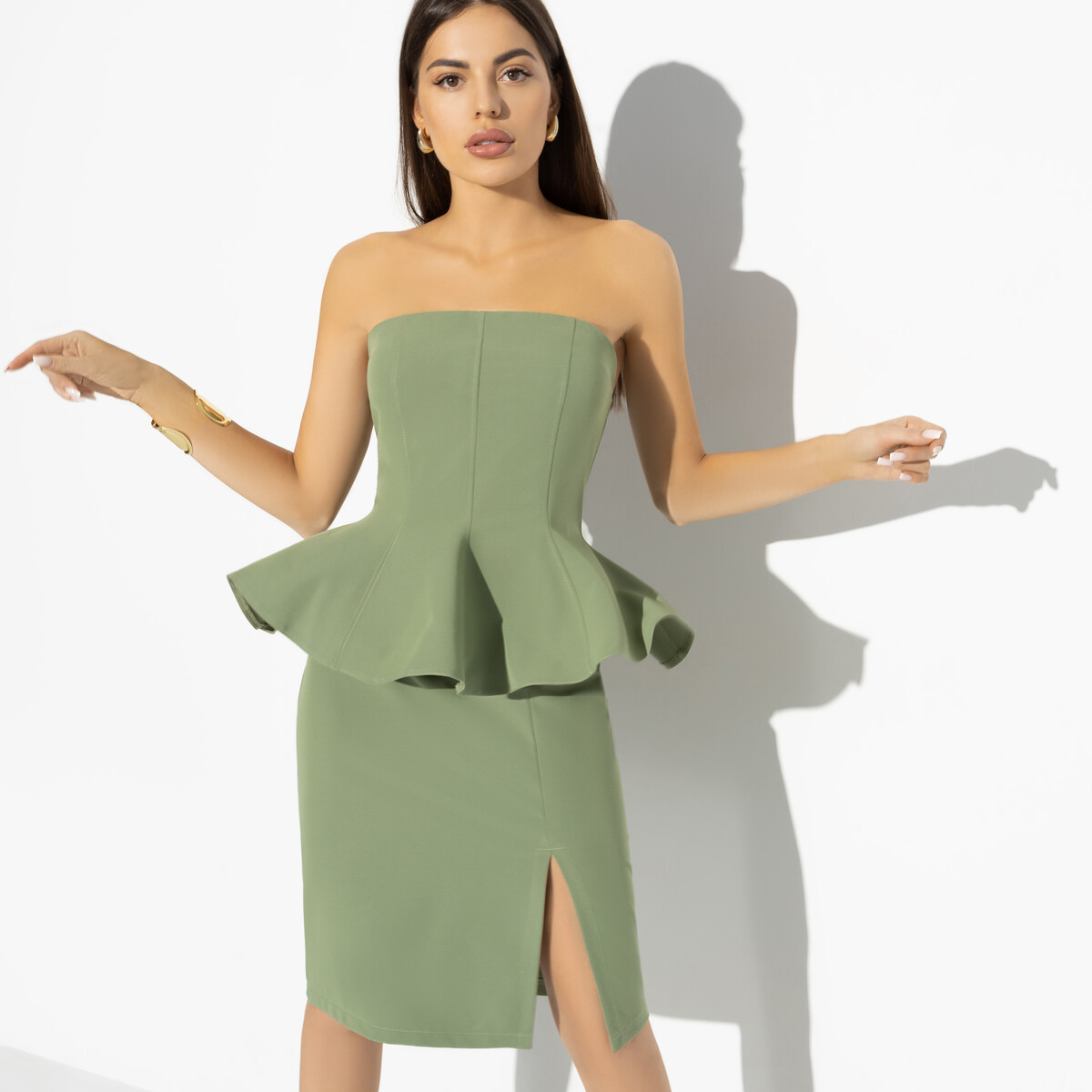 Комплект с юбкой CHARUTTI, размер 42, цвет зеленый