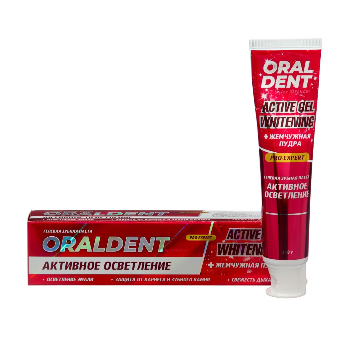 Зубная паста defance oraldent active gel, отбеливающая, 120 г сплат паста зубная профешнл отбеливание плюс 40мл