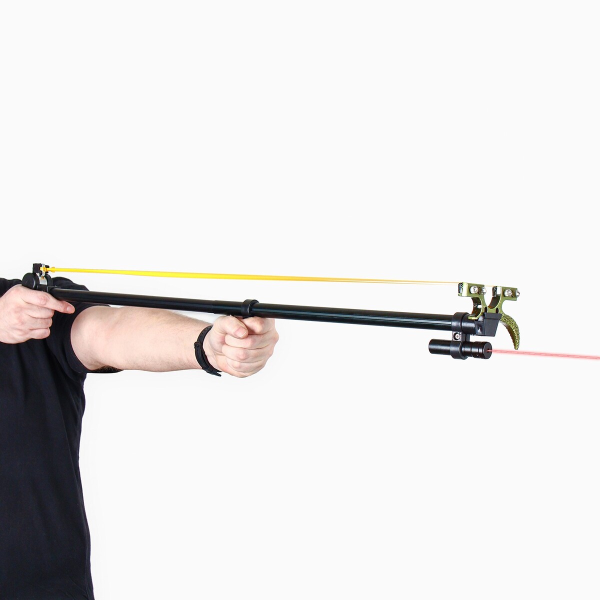 Рогатка профессиональная спортивная 55см, лазерный целеуказатель дальномер лазерный 0 05 30 м instrumax sniper 30 im0115