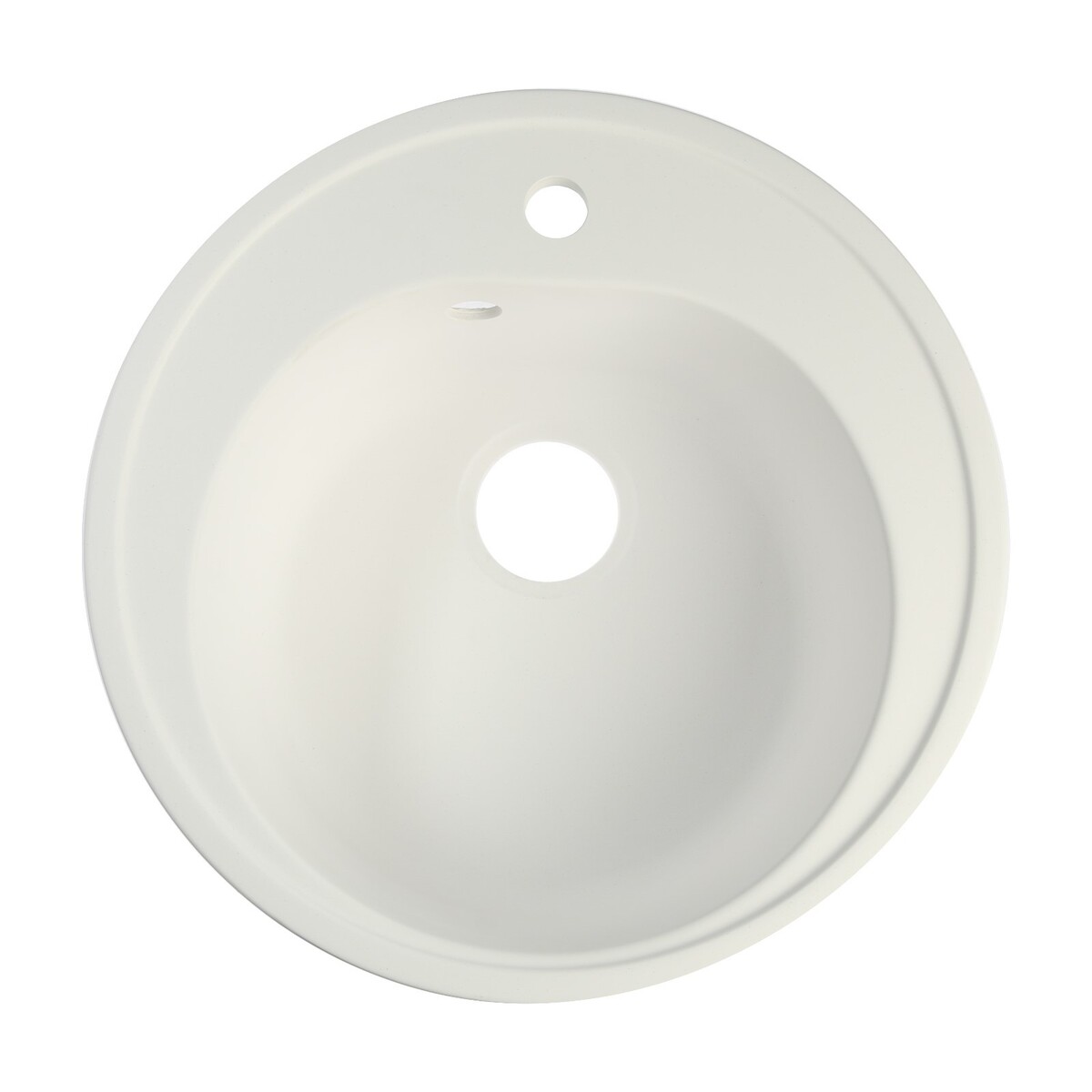

Мойка для кухни из камня zein 3/g31, d=510 мм, круглая, перелив, белая матовая, Белый