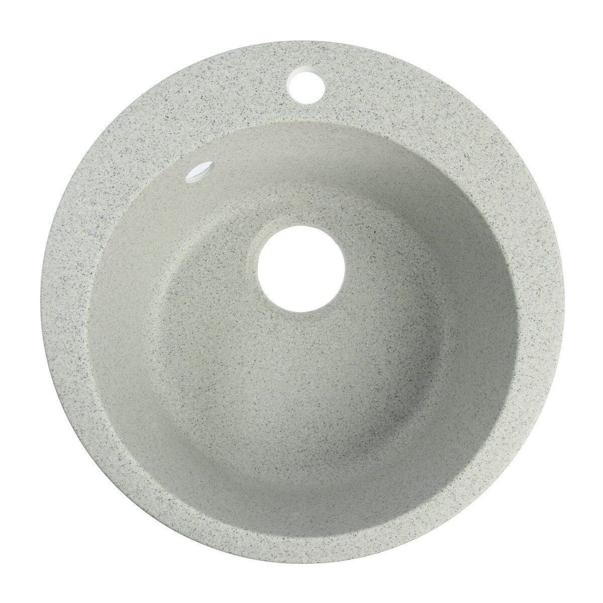 Мойка для кухни из камня zein 30/q10, d=475 мм, круглая, перелив, цвет светло-серый смеситель для кухни frap с картриджем светло серый f40899 2