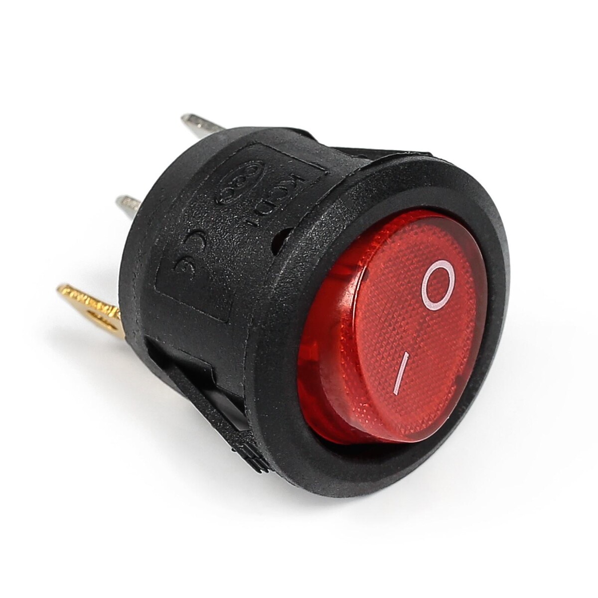 Выключатель клавишный с подсветкой, диаметр 23 мм, красный выключатель клавишный rexant rwb 213 6а 2с 250 в on off круглый красный