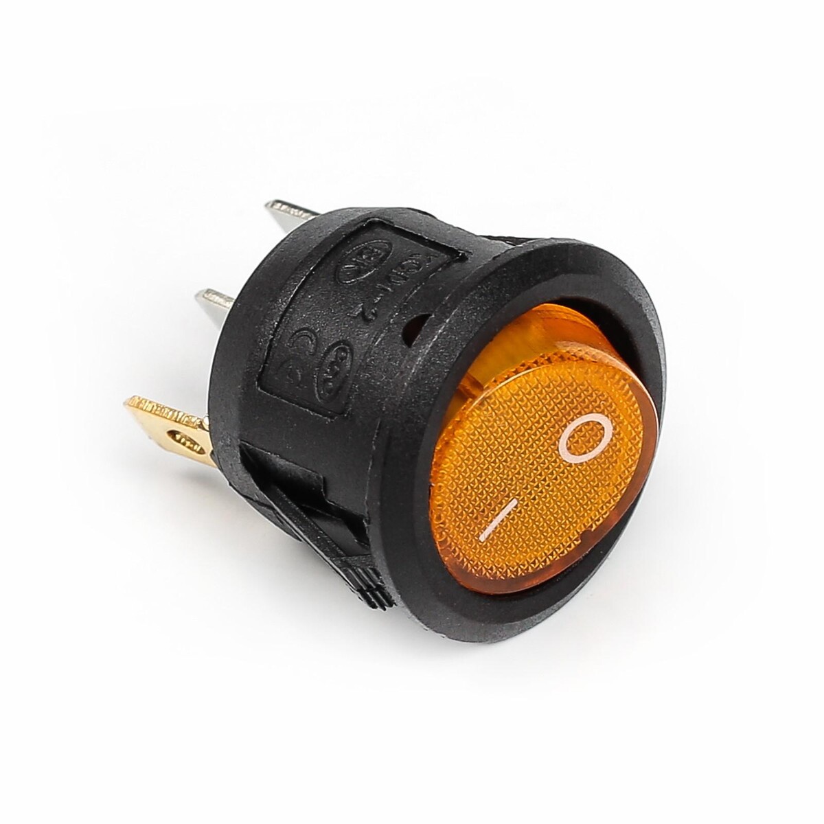 Выключатель клавишный с подсветкой, диаметр 23 мм, желтый выключатель клавишный rexant rwb 213 6а 2с 250 в on off круглый красный