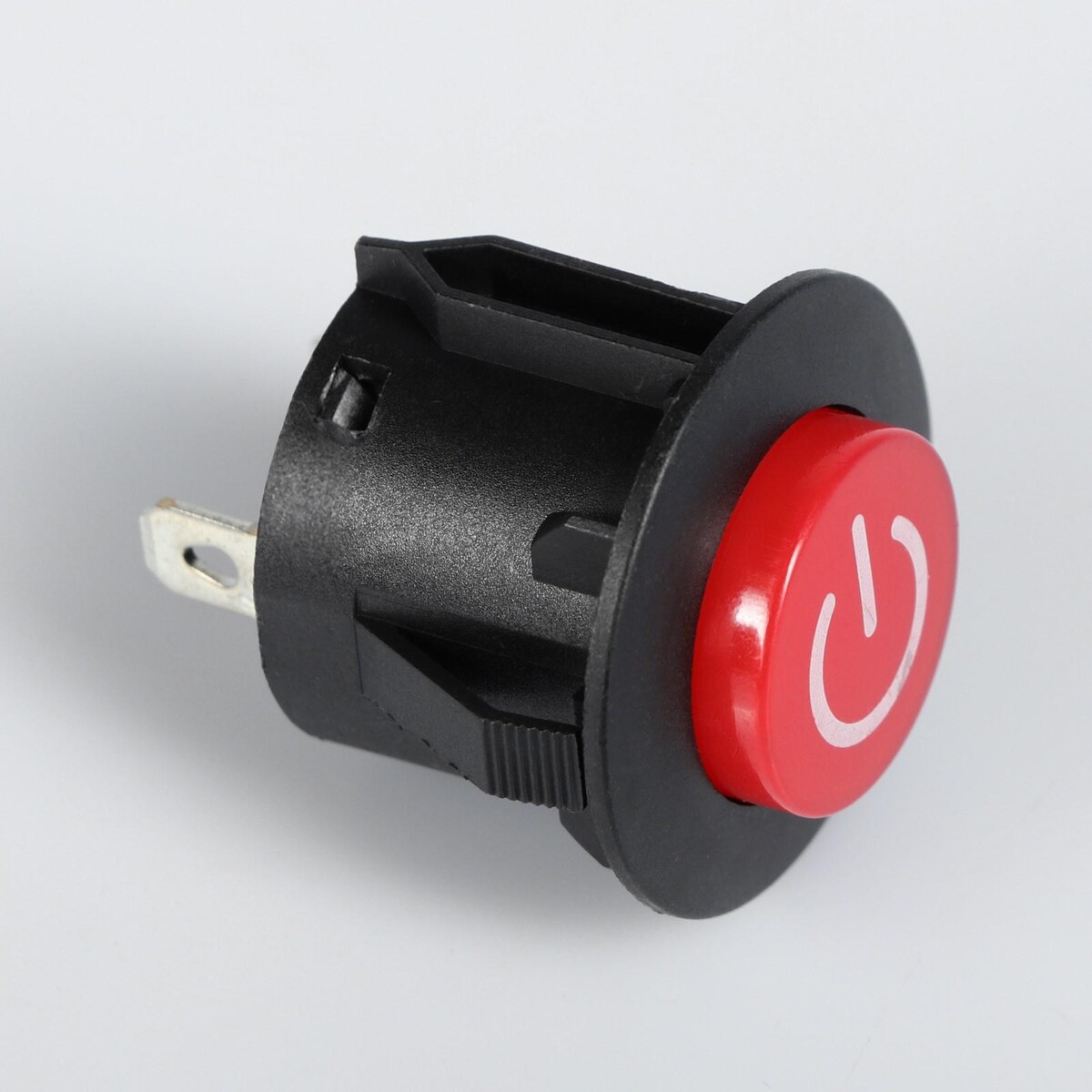 Выключатель кнопочный с подсветкой, с фиксацией, красный выключатель открытой установки одноклавишный без заземления керамика подсветка кремовый lezard nata 710 0300 111
