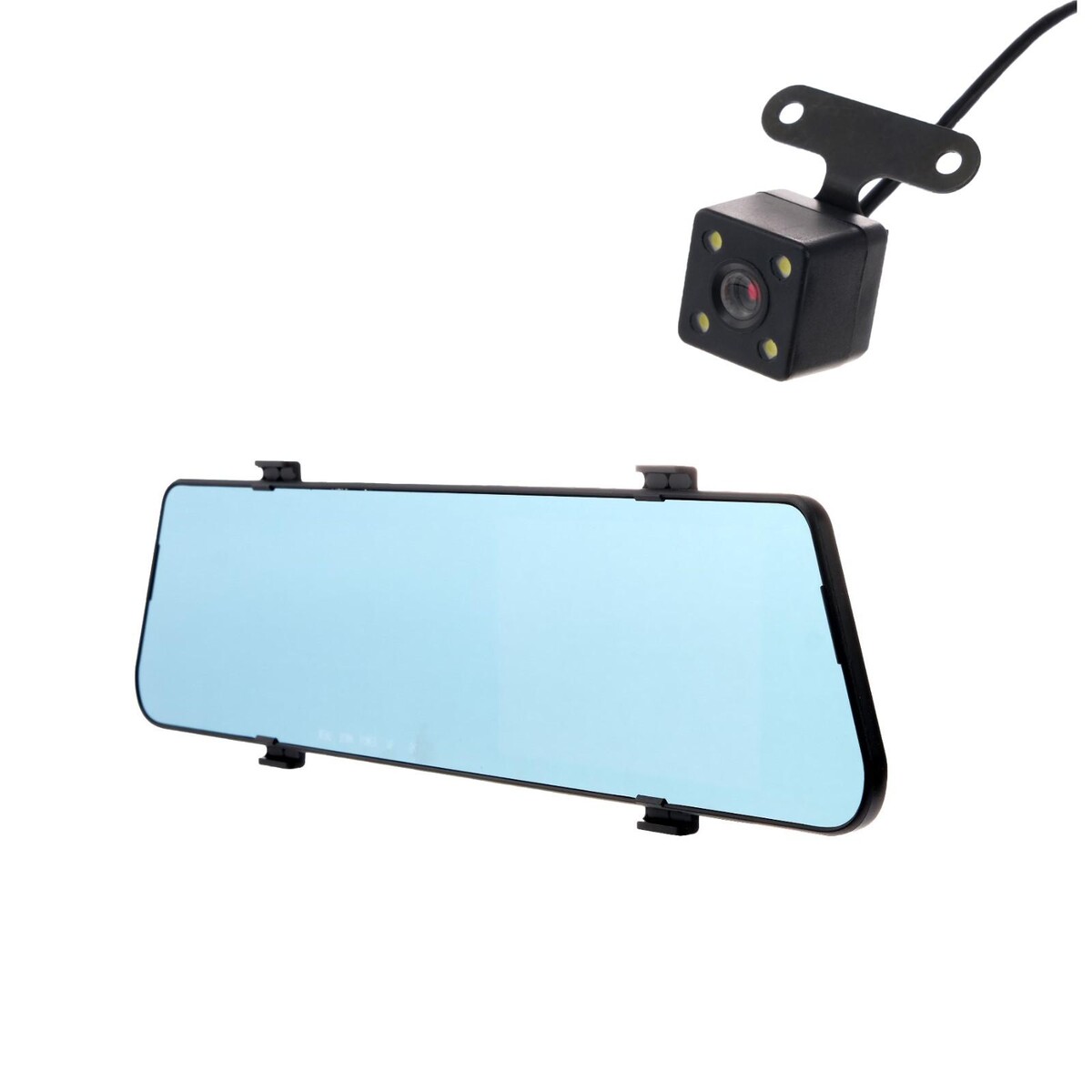 Видеорегистратор cartage, 2 камеры, hd 1080p, размер 30×7.5 см, tft 4.5, обзор 140° видеорегистратор kazer grand dual gps зеркало 1920х1080 170° 4 5