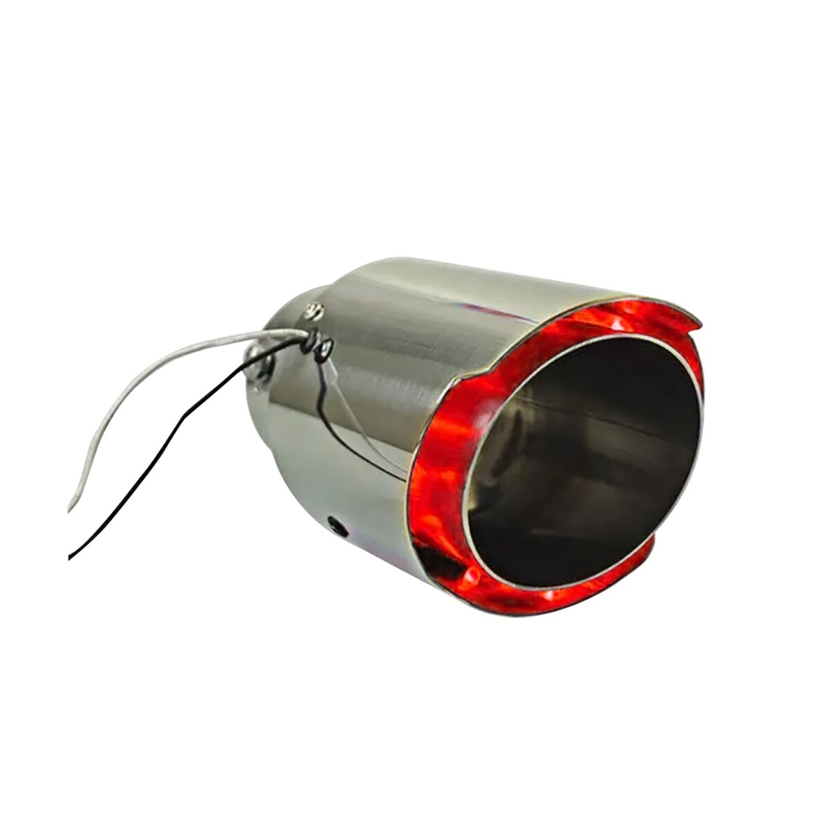 Насадка на глушитель, посадочный 63 мм, 12v, красная подсветка, провод 15 см насадка на глушитель 145×63 мм а14