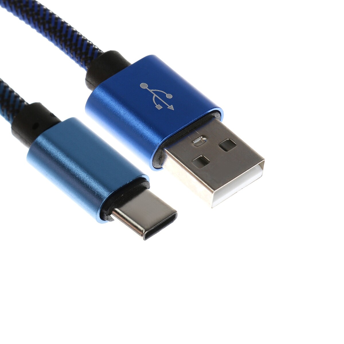 Кабель type- c - usb, 2.1 а, оплетка нейлон, 1 метр, синий дата кабель more choice smart usb 3 0a для type c magnetic k61sa нейлон 1м red