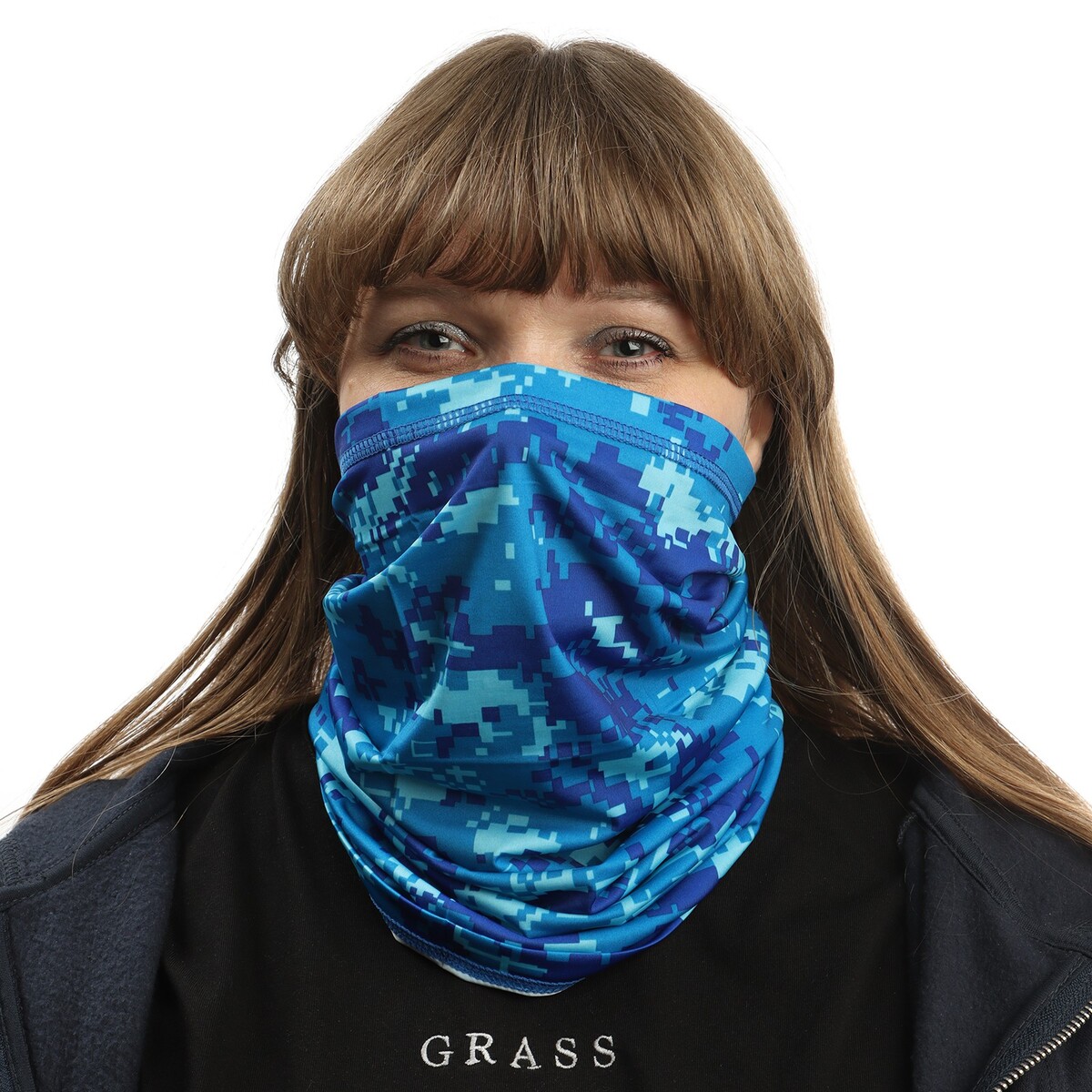 Ветрозащитная маска, размер универсальный, синий пиксель маска для лица гидрогелевая охлаждающая согревающая 17 × 7 × 0 5 см синий