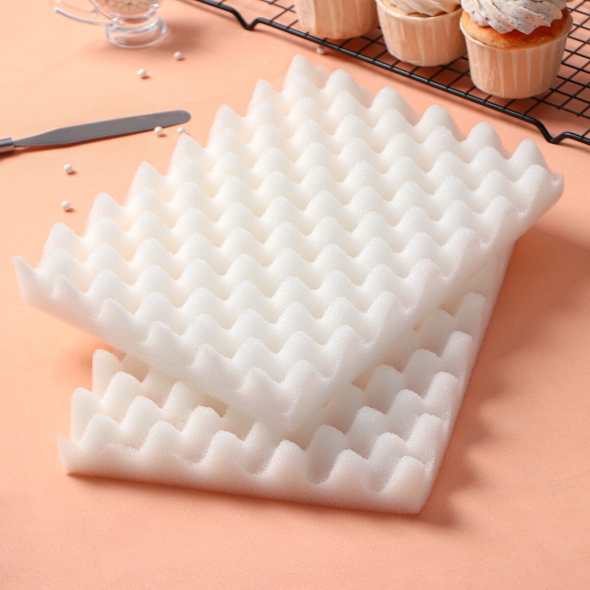 Набор матов для сушки цветов из мастики, 25×19,5×5 см, 2 шт, цвет белый набор матов для моделирования мастики