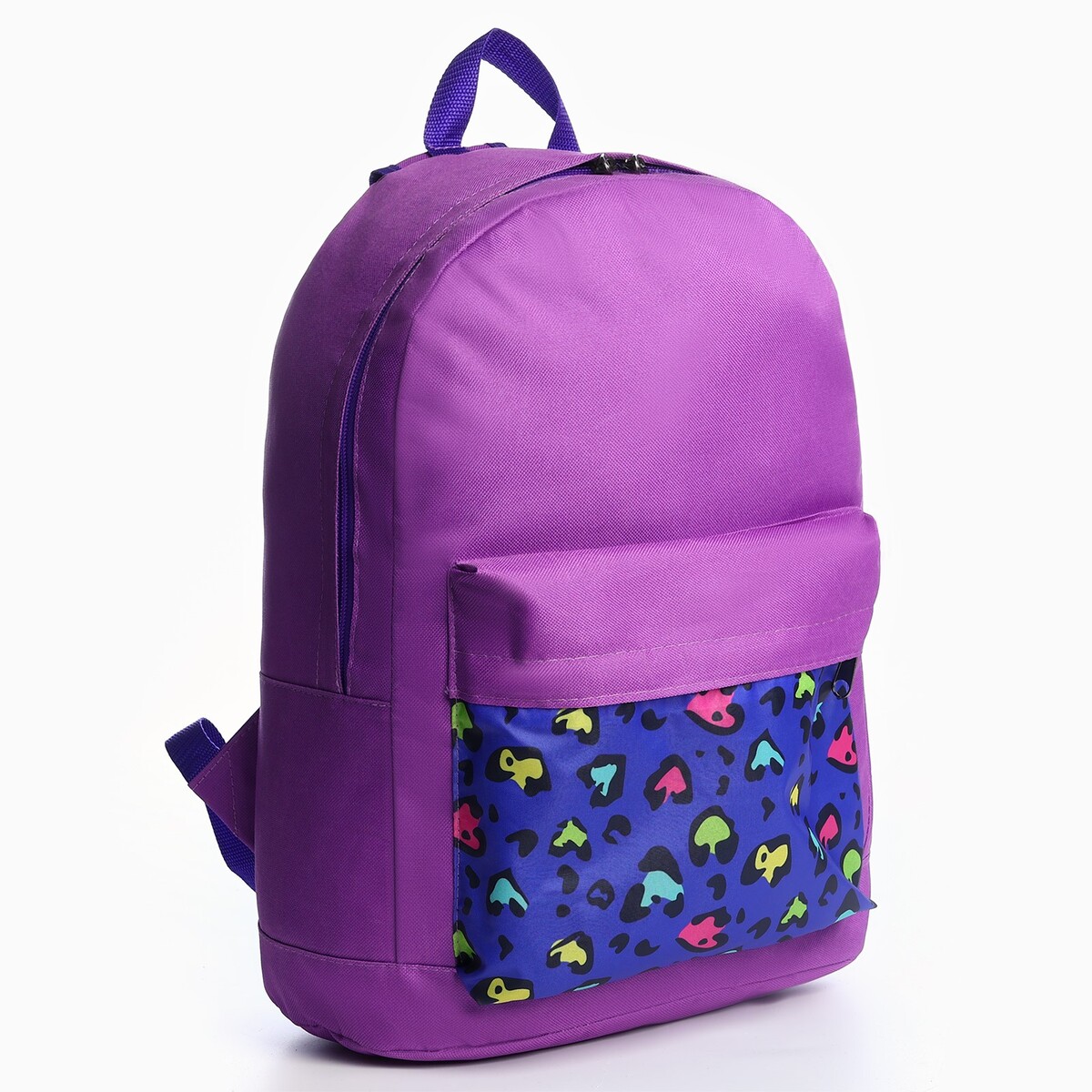 Рюкзак молод леопард, 33*13*37, отд на молнии, н/карман, фиолетовый сумка для обуви на молнии наружный карман сиреневый фиолетовый