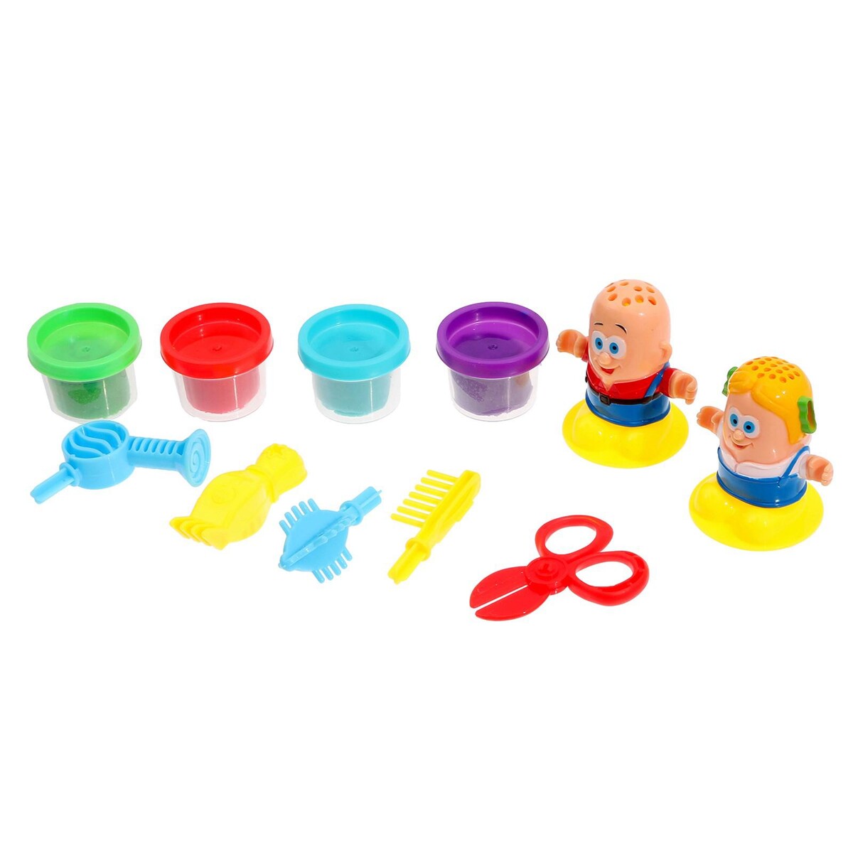 Набор для игры с пластилином игровой набор для лепки весёлые сладости маша и медведь 4 баночки с пластилином