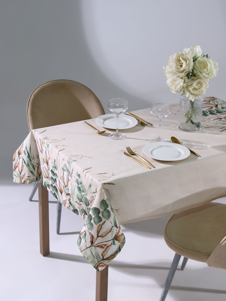 

Скатерть, Бежевый;зеленый