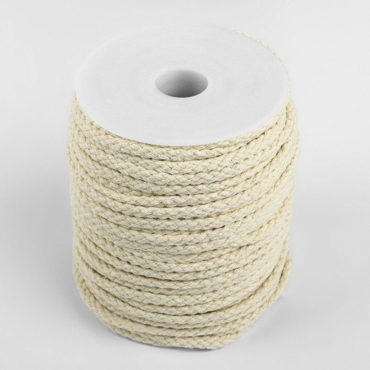 Шнур для плетения, хлопчатобумажный, без сердечника, d = 5 мм, 50 ± 1 м, цвет белый No brand 010541703 - фото 5