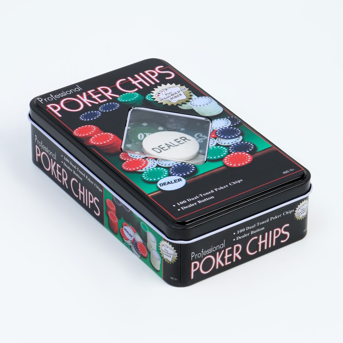 Покер, набор для игры, фишки с номиналом 100 шт, 11.5 х 19 см No brand 010577705 - фото 3