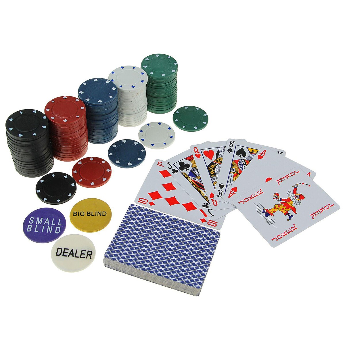 Покер, набор для игры (карты 2 колоды, фишки 200 шт.), без номинала, 60 х 90 см No brand 010577755 - фото 4
