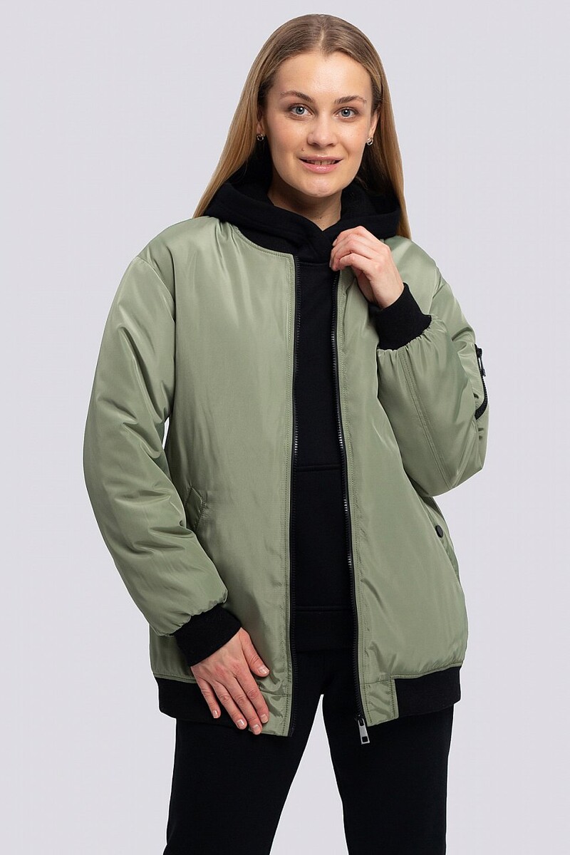 Куртка женская Gipnoz. Цвет: серо-зеленый