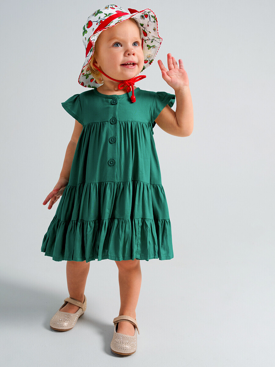 Платье трикотажное PLAYTODAY, размер рост 86 см, цвет зеленый