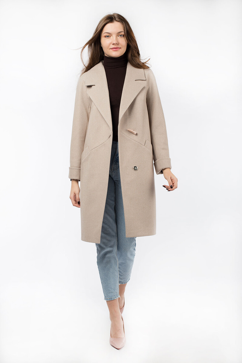 Пальто женское демисезонное EL PODIO, размер 42, цвет бежевый